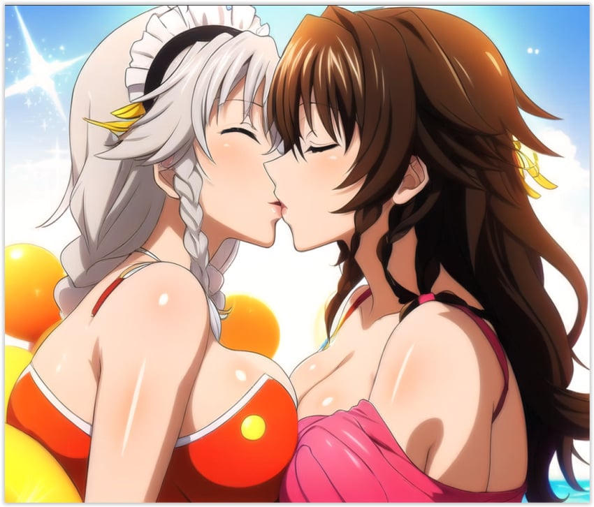 2females ai_generated daughter-in-law grayfia_lucifuge high_school_dxd in-lawcest lesbian_couple lesbian_kiss lesbian_sex mother-in-law mother-in-law_and_daughter-in-law venelana_gremory yuri