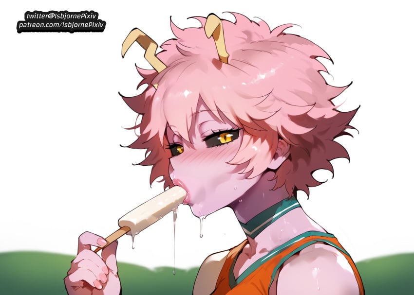 1boy ai_generated ashido_mina black_sclera boku_no_hero_academia cheerleader cheerleader_uniform dark_skin female huge_ass huge_cock large_ass large_breasts large_penis light_skin light_skinned_female mina_ashido my_hero_academia pink_eyes pink_hair