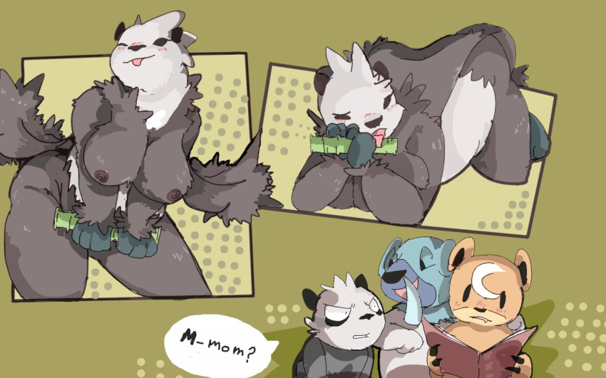 bear blush cubchoo female milf mother nintendo pancham panda pangoro parent pokemon shamelesss teddiursa video_games