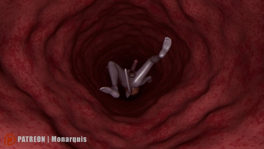 3d anthro digital_media_(artwork) domestic_cat felid feline felis genitals hi_res interior_view internal internal_oral male mammal micro monarquis nude nude_male penis romy_(monarquis) solo throat vore widescreen