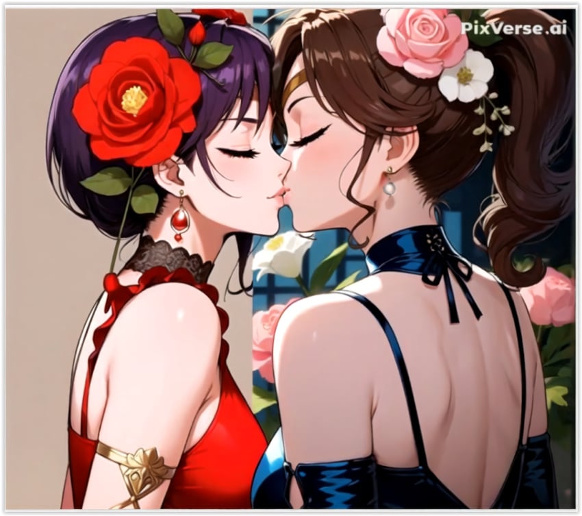 2girls 2women ai_generated flirting girl_on_girl girlfriends kissing lesbian_couple lesbian_kiss lovers makoto_kino rei_hino sailor_jupiter sailor_mars yuri yuri yuri