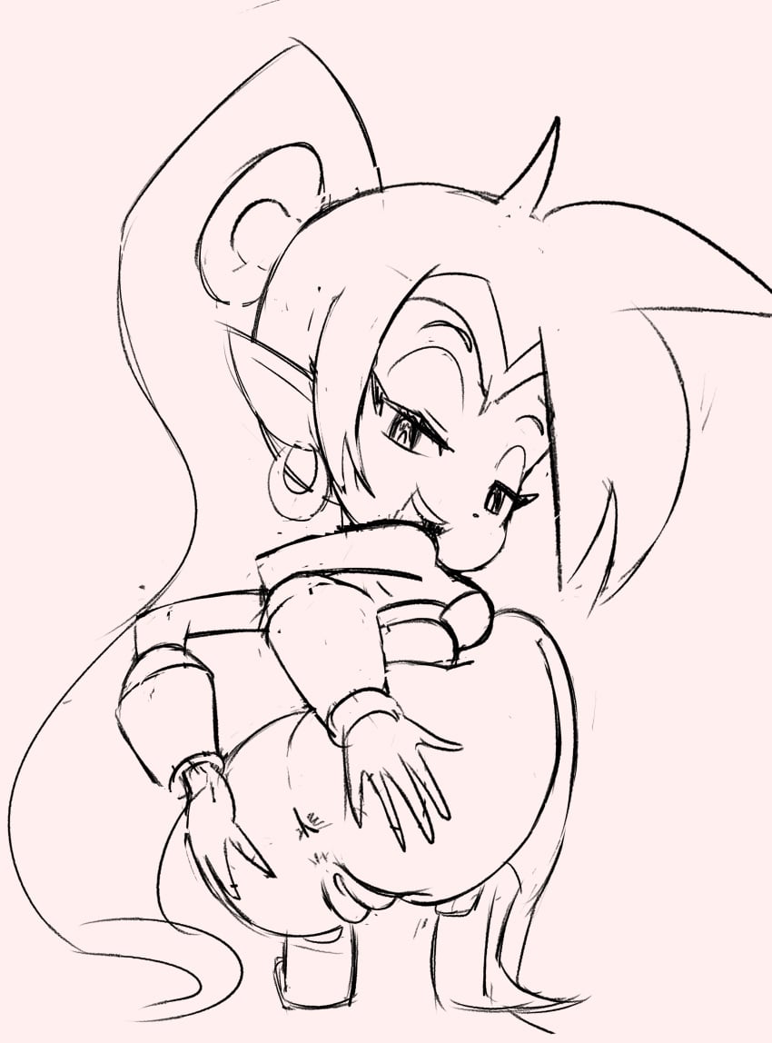 anus anus_focus ass ass_focus ass_grab ass_up asshole female papersketch pussy shantae shantae:_half-genie_hero shantae_(character) sketch spread_anus spread_ass spread_butt