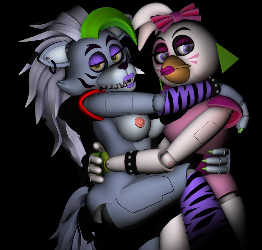 2025 2girls 3d 3d_(artwork) animatronic ass bird breasts canine five_nights_at_freddy&#039;s five_nights_at_freddy&#039;s:_security_breach furry furry_female furry_tail glamrock_chica_(fnaf) horn nude_female robot_girl roxanne_wolf_(fnaf) seductive_look steel_wool_studios wolf yellow_eyes yuri