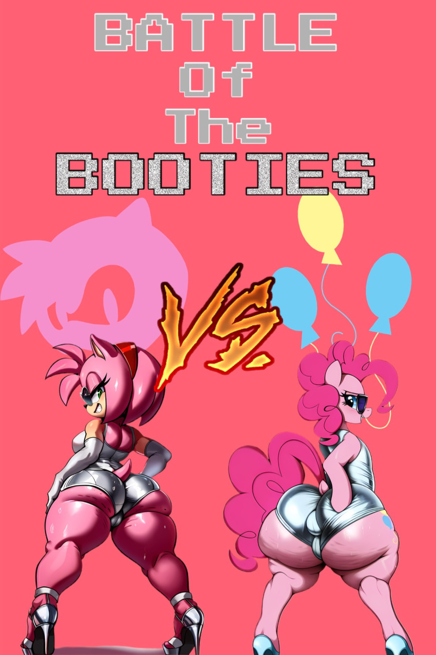 ai_generated amy_rose anthro ass cameltoe cellulite clothed_feral crossover duo equine feral fur furry hasbro high_heels huge_ass huge_butt my_little_pony novelai pink_hair pinkie_pie_(mlp) ponut pony sega shiny_clothes smirk sonic_(series) sonic_the_hedgehog_(series) text thick_thighs wide_hips