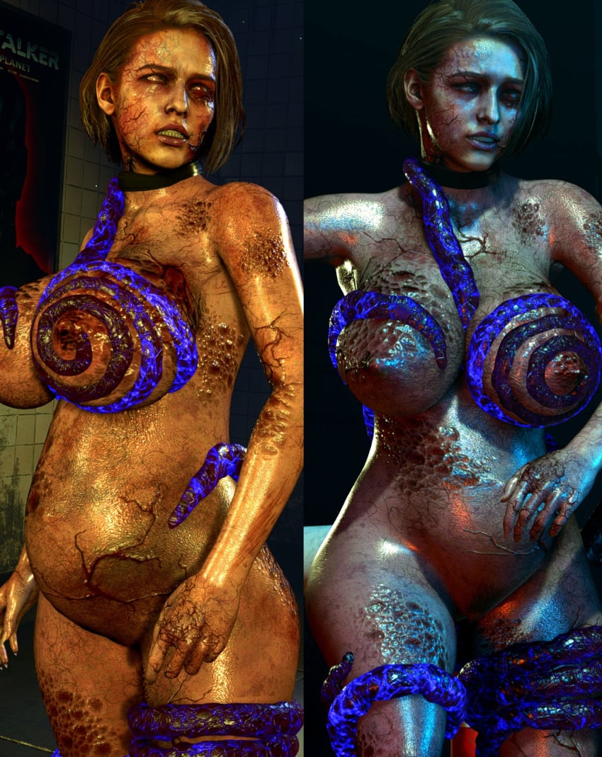 1girls 3d astromons bad_end belly big_belly big_breasts breasts corruption female jill_valentine monster monster_girl nipples pregnant resident_evil tentacle tentacle_around_breasts tentacle_around_leg zombie zombie_girl zombification