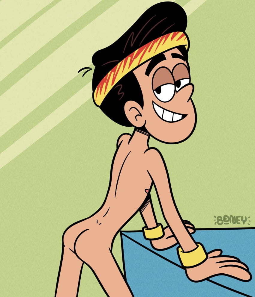 1boy ass big_ass big_butt black_eyes black_hair boney_(artist) butt fat_ass fat_butt headband huge_ass huge_butt looking_at_viewer looking_back looking_back_at_viewer male male_only miguel_(the_loud_house) naked nickelodeon onlyboney side_nipple solo the_loud_house thick_ass thick_butt wristband