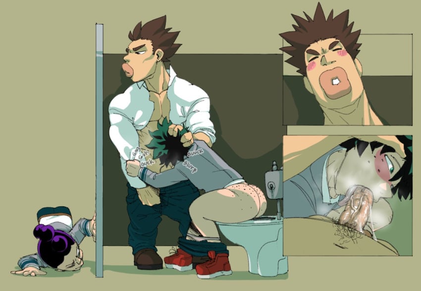 bathroom big_ass big_butt blowjob blowjob_face boku_no_hero_academia bubble_ass bubble_butt cocky deepthroat dustedburger femboy forced forced_oral freckles freckles_on_ass freckles_on_face gay gay_blowjob izuku_midoriya male male/male male_only midoriya_izuku mineta_minoru minoru_mineta my_hero_academia oral peeping rikido_sato saliva semi-public size_difference slobber sloppy sloppy_blowjob spit teenage_boy toilet toilet_use