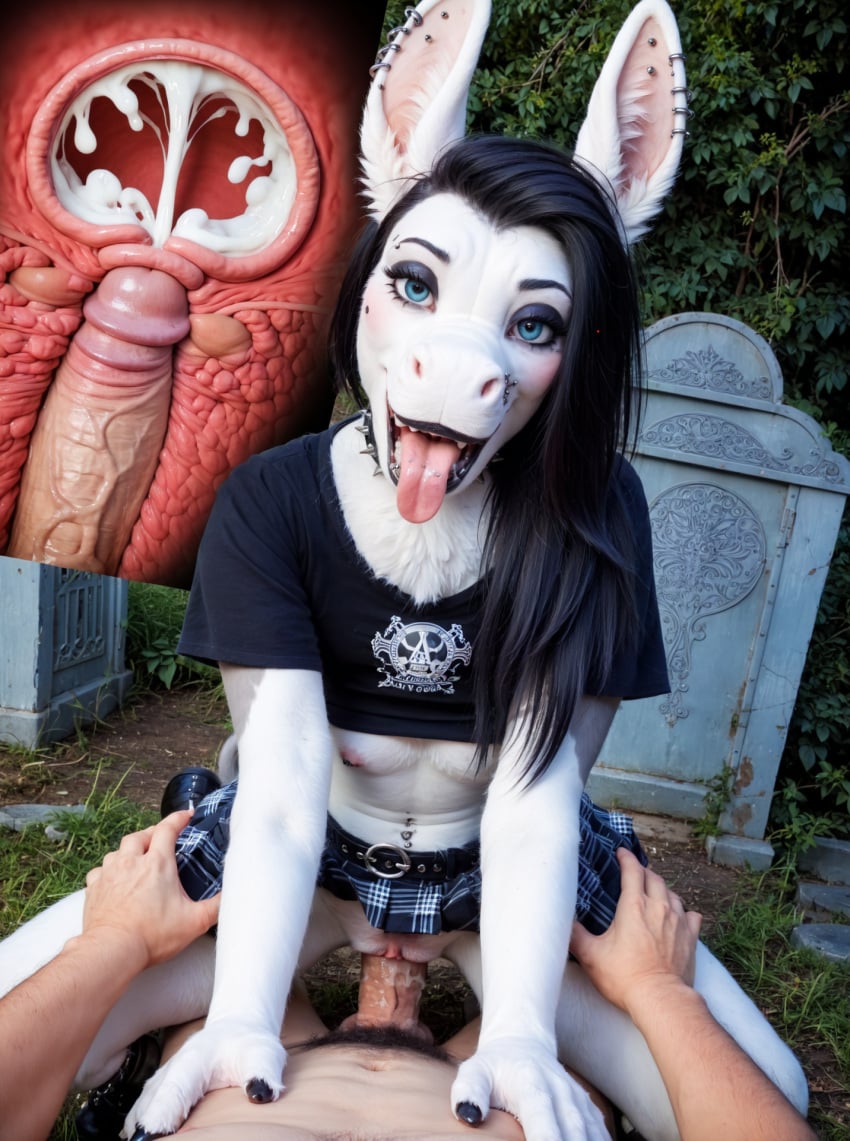 2024 ai_generated anthro bottomless breasts cum cum_in_pussy cum_inside donkey equid equine female furry goth goth_girl human_on_anthro hyperrealistic internal looking_at_viewer male male/female male_human/female_anthro male_pov mammal midriff nipples nude open_mouth paulfluffyaligator photorealism photorealistic pov punk_girl pussy realistic sex skirt spread_legs spreading tagme tail tongue tongue_out vaginal_penetration vaginal_sex