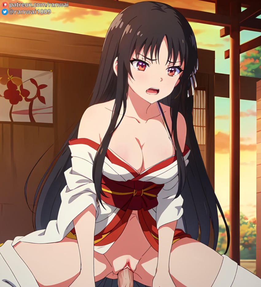 ai_generated anime black_hair classroom_of_the_elite cowgirl_position horikita_suzune kimono large_breasts ranwai red_hair sex stable_diffusion vaginal_penetration vaginal_sex youkoso_jitsuryoku_shijou_shugi_no_kyoushitsu_e