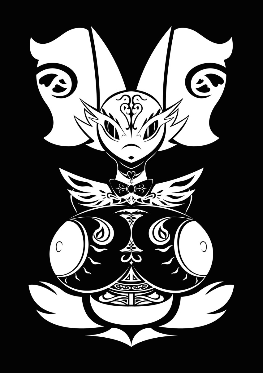 big_breasts breasts bust_portrait delphox delphox_waitress female furry huge_breasts nintendo nipples pokémon_(species) pokemon tagme tribal_tattoo