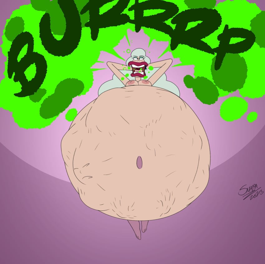 1girls 2_stupid_dogs belly belly_bulge big_belly burp burping female female_pred grey_hair huge_belly hyper_belly mass_vore mature_female nipples same_size_vore smappa vore witch witch_(2_stupid_dogs)