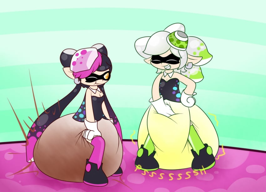 callie_(splatoon) contest diaper intentional_soiling marie_(splatoon) messy_diaper peeing scat sir_dancalot soiling splatoon wetting