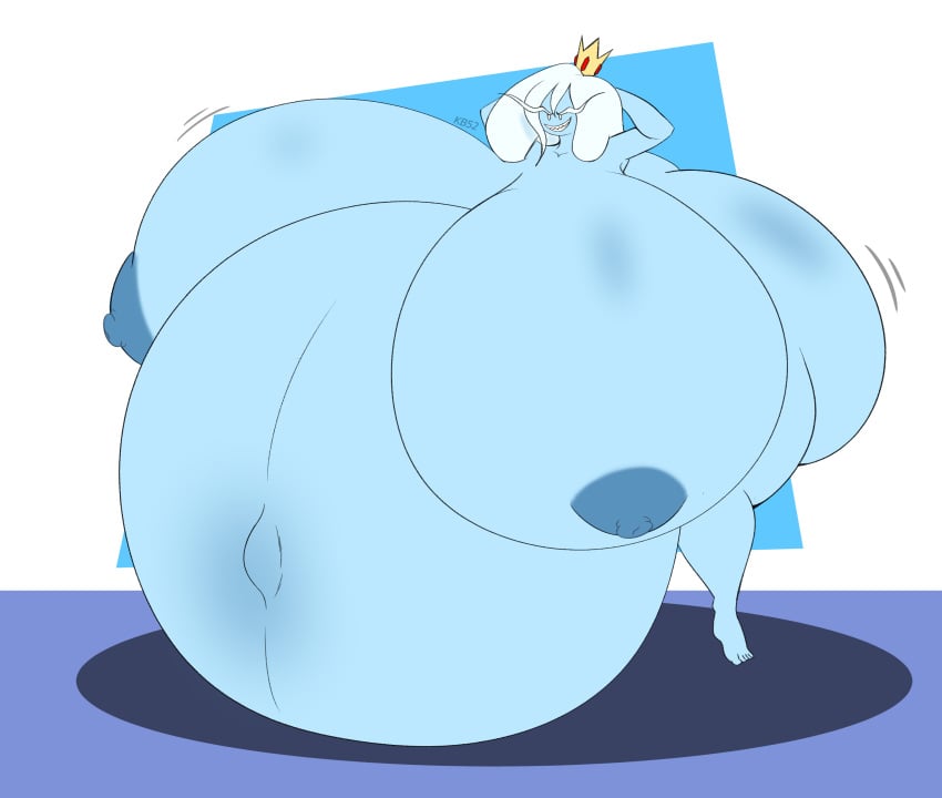 1girls adventure_time ass belly big_ass big_belly big_breasts blue_skin breasts female huge_ass huge_belly huge_breasts hyper_pregnancy ice_queen_(adventure_time) kbeezy52 nipples pregnant white_hair