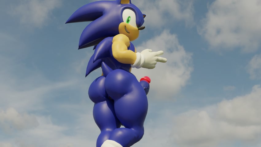 1boy anus ass ass_focus big_ass big_butt blue_body blue_fur butt_focus casual eulipotyphlan exposed_torso femboy footwear furry furry_only gloves green_eyes handwear hedgehog looking_at_viewer looking_back looking_back_at_viewer male penis rear_view solo solo_male sonic_(series) sonic_the_hedgehog sonic_the_hedgehog_(series) twintails3d