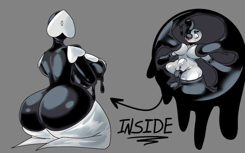 absorption_vore assimilation fattmana female goo_creature goo_transformation hi_res human humanoid latex liquid_latex mammal pawns_(fattmana) restrained restrained_arms transformation vore