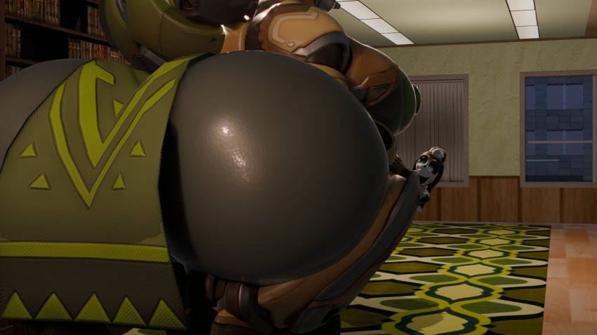 asri_(asriren) asriren big_ass big_breasts breasts clothing fat_ass female furry_male huge_ass hyper_ass hyper_butt little_furry nipples orisa overwatch overwatch_2 robot robot_girl shiny_ass skimpy wide_hips