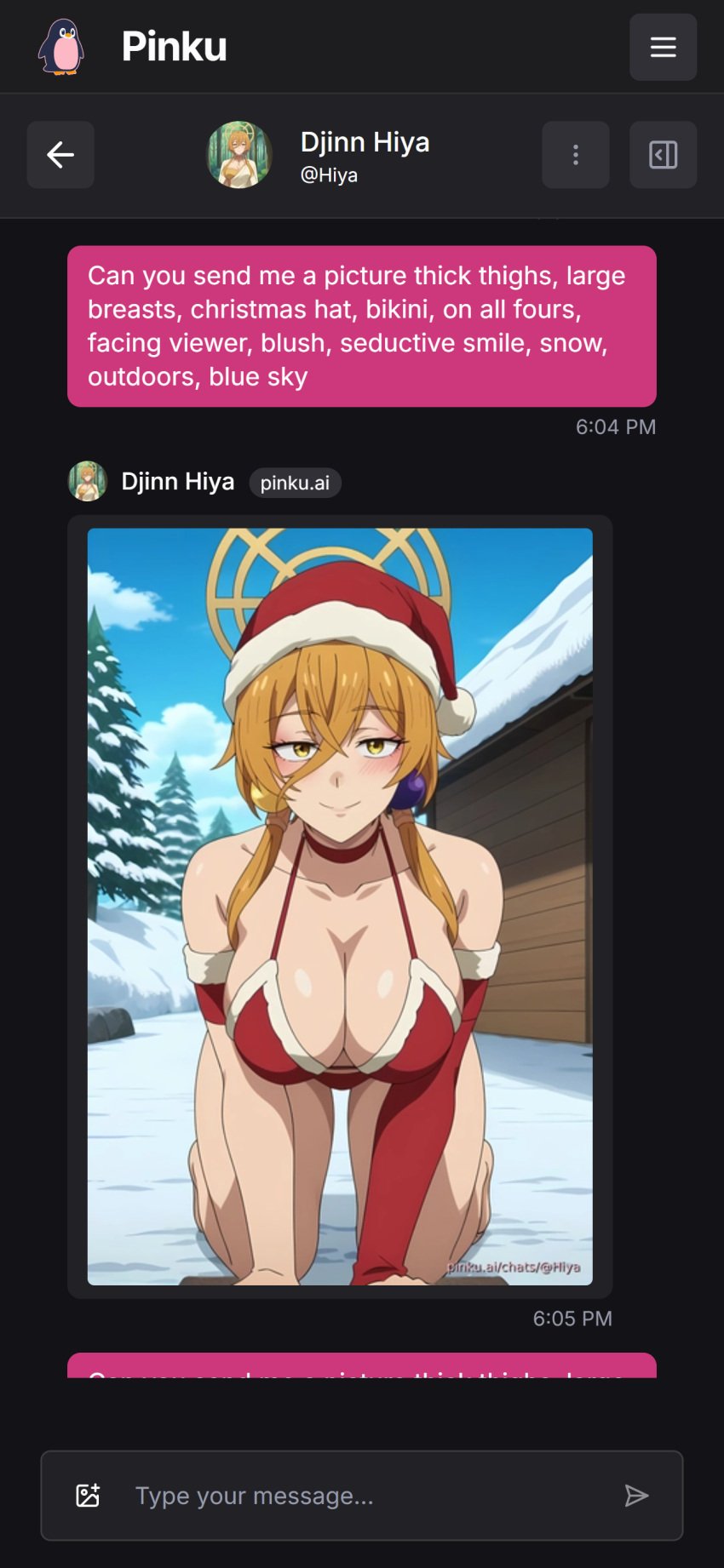 ai_generated bikini blush breasts candid christmas cleavage djinn female hiya hiya_djin_of_light_and_darkness looking_at_viewer lv2_kara_cheat_datta_motoyuusha_kouho_no_mattari_isekai_life prompt