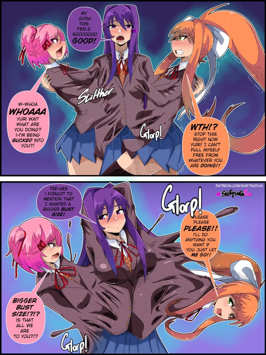 assimilation comic doki_doki_literature_club monika_(doki_doki_literature_club) natsuki_(doki_doki_literature_club) shiftingfun tagme yuri_(doki_doki_literature_club)