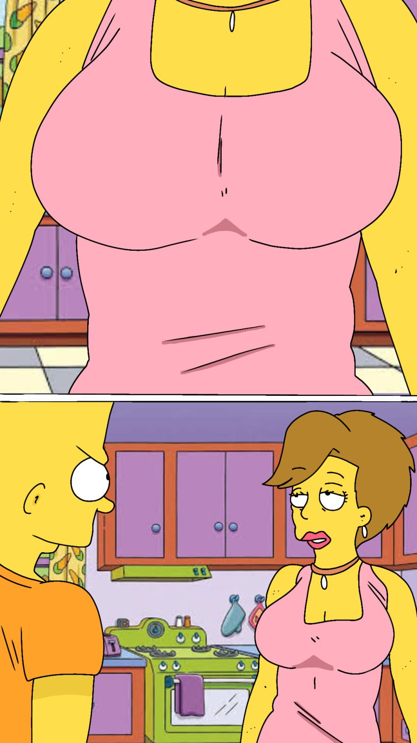 1boy 1boy1girl 1female 1male 20th_century_fox bart_simpson big_ass big_breasts disney female ginger_flanders milf the_simpsons