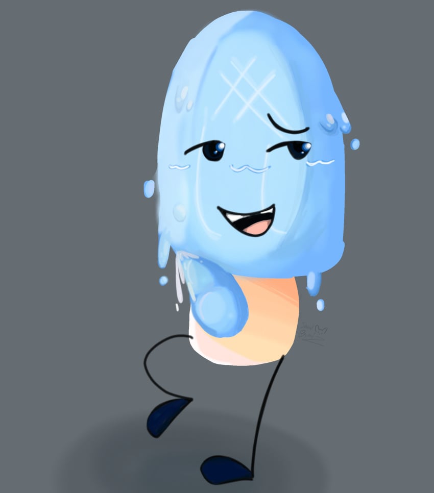 1boy armless battle_for_dream_island bfdi bfdi_mini blue_eyes blue_tentacle blush cum jacknjellify melting object_show object_show_community object_shows osc popsicle popsicle_(bfdi_mini) shaded snowbunniz solid_color_background solo sweat tentacle tentacle_penis watercolor watermark