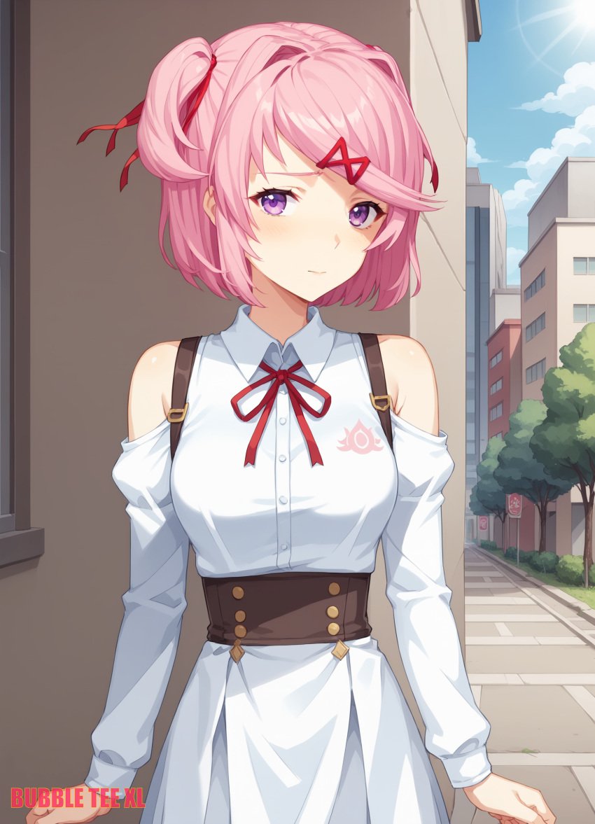 ai_assisted ai_generated anime_style doki_doki_literature_club game natsuki_(doki_doki_literature_club)