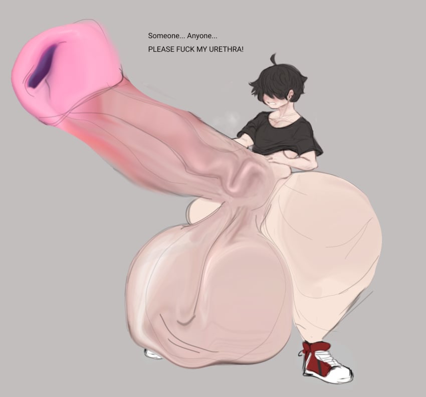 1boy 3rd_party_edit blinding_bangs bottom_heavy bottom_heavy_femboy dumptruck_ass edit femboy gaping_urethra goth goth_boy hair_covering_eyes hair_over_eyes horsecock human_with_animal_genitalia human_with_horsecock hyper hyper_ass hyper_balls hyper_glans hyper_penis hyper_vein kenjo kenjosart lifted_shirt male male_only original_character penis_pussy solo solo_male tagme teapot_(body_type) third-party_edit voluptuous_femboy