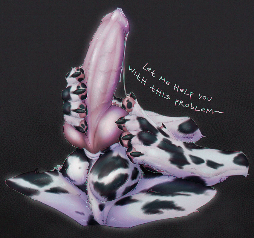 4_toes animal_genitalia animal_penis anradred anthro balls bodily_fluids canid canine canine_genitalia canine_penis canis claws cum cum_on_penis dalmatian digital_drawing_(artwork) digital_media_(artwork) domestic_dog duo erection faceless_character feet female foot_fetish foot_focus foot_play fur genital_fluids genital_focus genitals hi_res icon knot knotted_penis male male/female mammal markings masturbation pawpads paws penis sex spots spotted_markings text toes