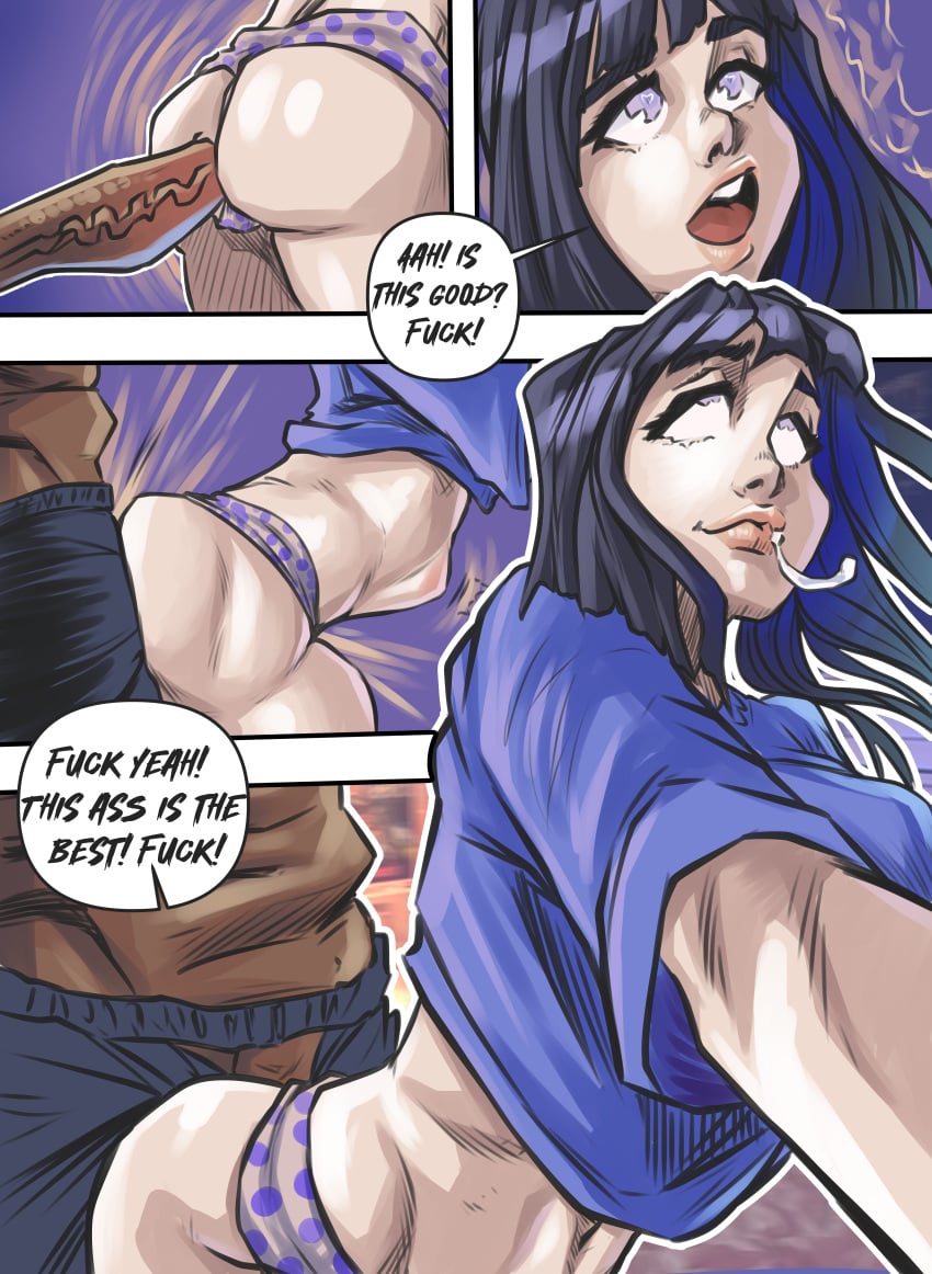 1boy 1girls absurd_res big_ass big_breasts big_penis black_hair blunt_bangs blush boruto:_naruto_next_generations byakugan cervix cervix_kiss cervix_penetration cheating_(relationship) cheating_wife completely_nude dark-skinned_male dark_skin davethebiggest english_text female hi_res huge_ass huge_breasts huge_cock hyuuga_hinata interracial killer_bee large_breasts long_hair looking_at_viewer male mature_female monochrome muscular naruto naruto_(series) netorare nipples nude penis sex short_hair straight surprised surprised_expression text vaginal_penetration white_eyes
