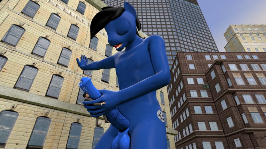 3d anthro city donkboy furry hasbro horsecock macro male male_only masturbation micro my_little_pony nick penis precum source_filmmaker