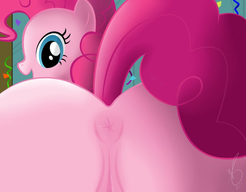 anus earth_pony equine female female_only friendship_is_magic fur my_little_pony pink_fur pinkie_pie_(mlp) pony presenting solo straight_hair sylven tagme