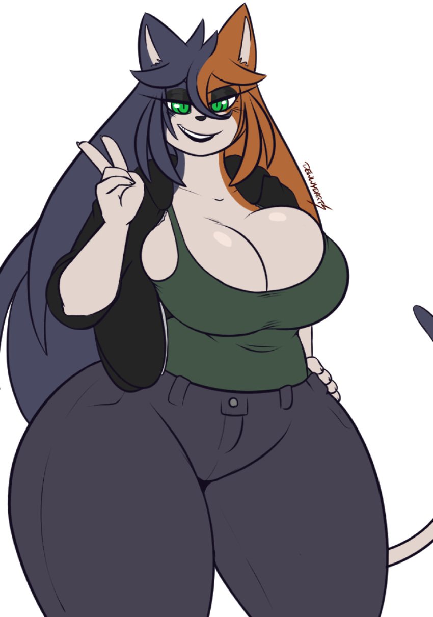 big_breasts breasts cleavage dewwydarts dewwydartz female fortnite furry huge_breasts meow_skulls_(fortnite) mia_(dewwydartz) tagme thick_thighs wide_hips