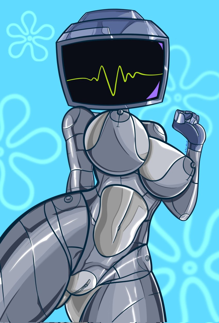 anthro anthrofied computer computer_monitor computer_screen karen_plankton robot robot_girl robot_humanoid solo_female tv_head