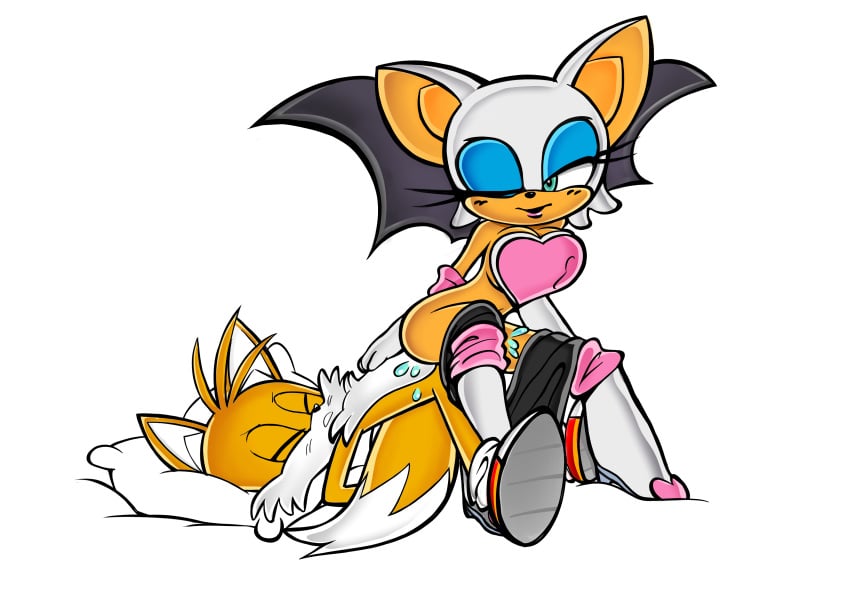 anatomically_correct domnirch rouge_the_bat sonic_(series) sonic_the_hedgehog_(series) tails_the_fox text_bubble