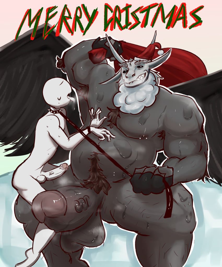 _ssatoh anon anthro big_balls big_dick cock collar dick digital_media_(artwork) gay krampus krampus_(the_binding_of_isaac) male male_only merry_christmas non-human smile sniffing_armpit spread_legs sweat sweating sweating_male sweaty sweaty_body the_binding_of_isaac