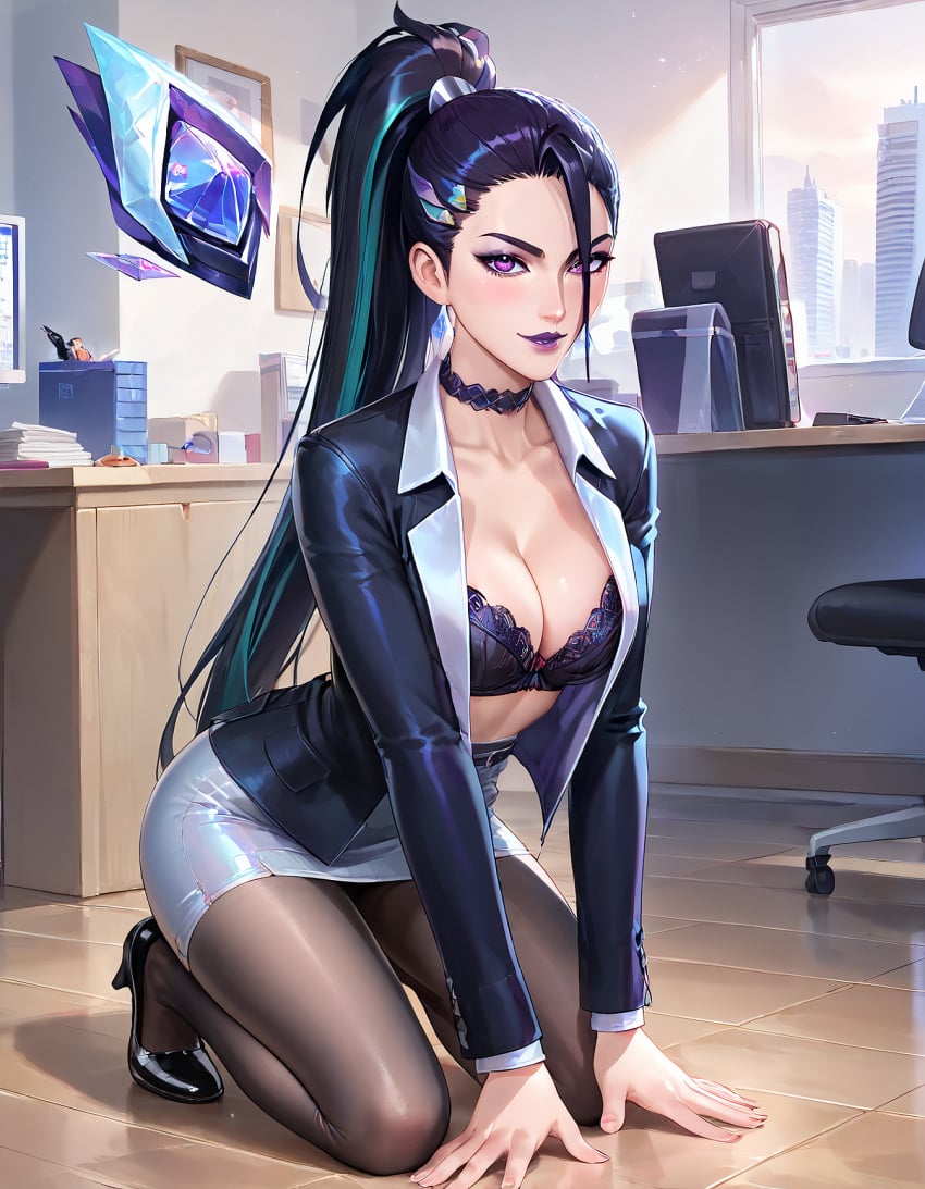 1girls blue_hair female female_only k/da_all_out_kai'sa k/da_all_out_series kai'sa league_of_legends purple_eyes riot_games tagme