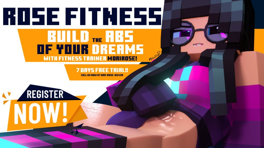 3d big_breasts bulge futanari minecraft mori_rose_(morirosemc) morirosemc