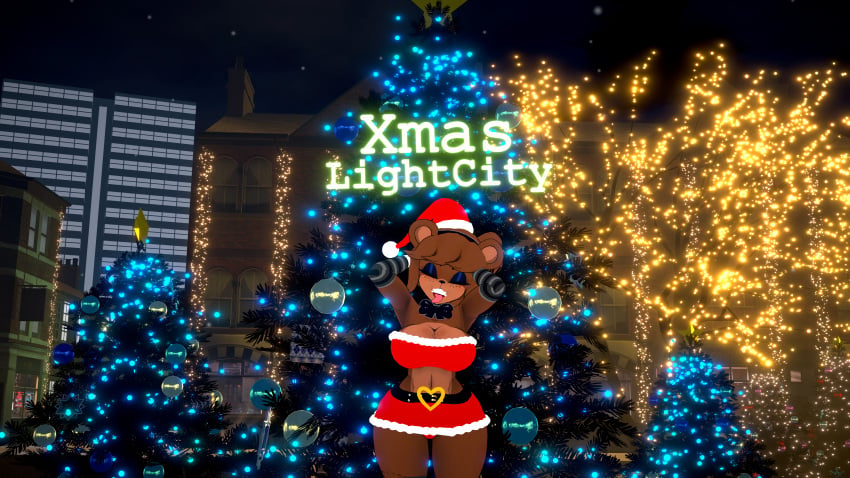 big_ass big_breasts christmas_outfit electric_ryu female frenni_(cryptia) vrchat vrchat_avatar