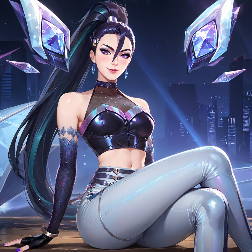 1girls blue_hair female female_only k/da_all_out_kai'sa k/da_all_out_series kai'sa league_of_legends looking_at_viewer purple_hair riot_games tagme