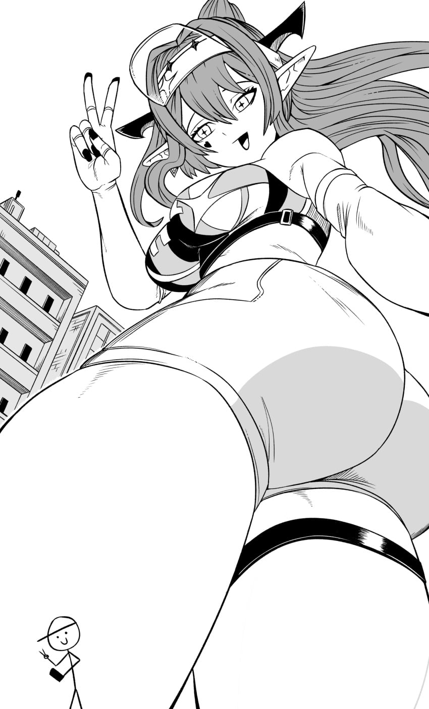 1girls 2026 artist_request ass big_ass female_focus giantess hololive hololive_english irys_(hololive) medium_breasts tagme thick_thighs thighs uncolored virtual_youtuber