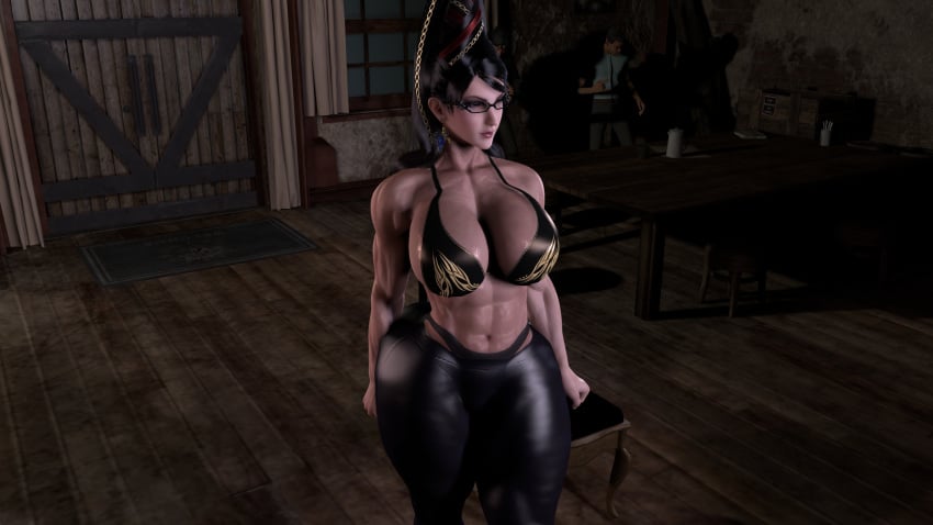 1girl 2026 3d 3d_background 3d_model 3d_render abs athletic athletic_body athletic_female bayonetta bayonetta_(character) bayonetta_2 bayonetta_3 big_ass big_breasts big_butt brickhouse clothed clothing fit fit_female glasses justfrog-entertainment long_hair muscles muscular muscular_arms muscular_back muscular_female muscular_legs muscular_thighs umbra_witch veins veiny virt-a-mate virtamate witch