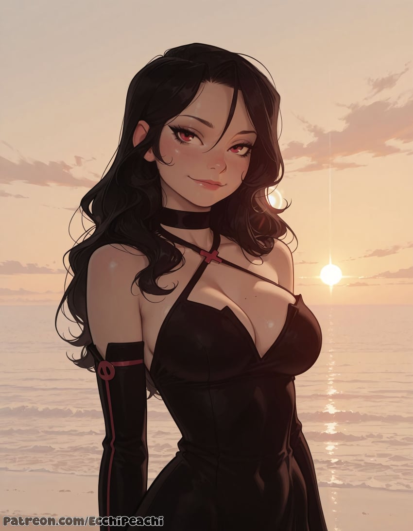 1girl 1girls ai_generated black_eyes black_hair blush boobs breasts breasts, camel_toe cameltoe cleavage clothed clothed_female curvy ecchipeachi female female_focus female_only focus fullmetal_alchemist fully_clothed large_breasts long_hair lust lust_(fullmetal_alchemist) milf nipples nipples_covered nipples_visible_through_clothing older_female pussy sfw solo solo_female solo_focus sweat teeth tight_clothes tight_clothing uncensored