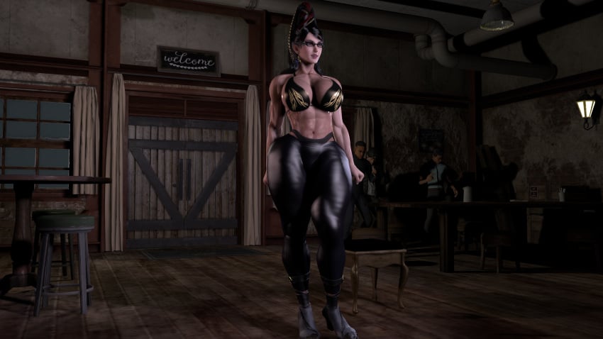 1girl 2026 3d 3d_background 3d_model 3d_render abs athletic athletic_body athletic_female bayonetta bayonetta_(character) bayonetta_2 bayonetta_3 big_ass big_breasts big_butt brickhouse clothed clothing fit fit_female glasses justfrog-entertainment long_hair muscles muscular muscular_arms muscular_back muscular_female muscular_legs muscular_thighs umbra_witch veins veiny virt-a-mate virtamate witch