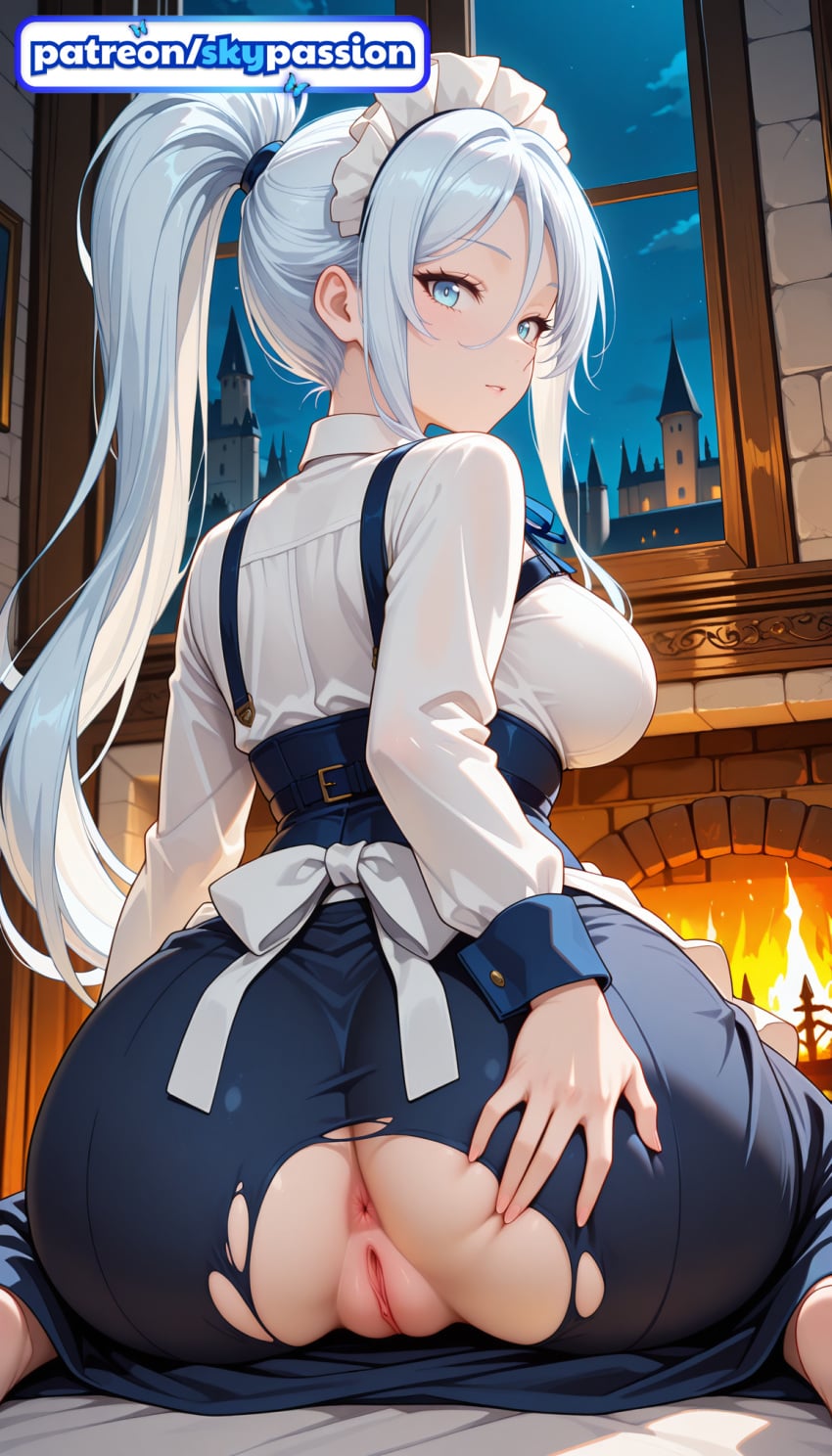 1girls 2026 ai_assisted ai_generated anime anus ass ass_cutout big_ass boobs booty breasts bust butthole female_genitalia genitals hi_res high_quality high_resolution highres long_hair looking_back maid_headdress patreon patreon_username ponytail pussy skypassion stable_diffusion sylpha_langlis tensei_shitara_dai_nana_ouji_dattanode,_kimamani_majutsu_o_kiwamemasu tits torn_bike_shorts torn_clothes torn_dress uncensored_pussy uncensored_vagina watermark