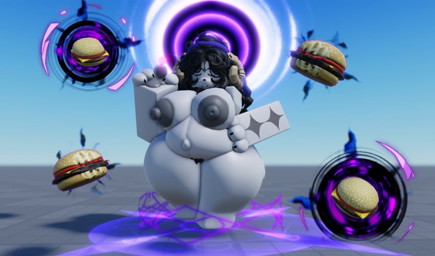 1girls anthro areolae barefoot big_breasts boxingstudio breasts chubby chubby_female completely_nude completely_nude_female fat female female_only food full_body full_of_food furry goat goat_girl naked naked_female nipples nova_(boxingstudio) nude nude_female roblox robloxian solo solo_female