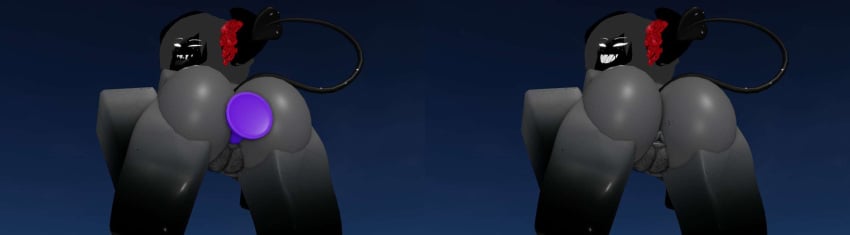black_horns demon demon_girl demon_horns demon_tail dildo eldie_(lampshaderr34) female female_focus grey_body grey_hair hairy_pussy lampshaderr34 naked naked_female original_character penis pubic_hair purple_dildo purple_penis roblox robloxian solo_female