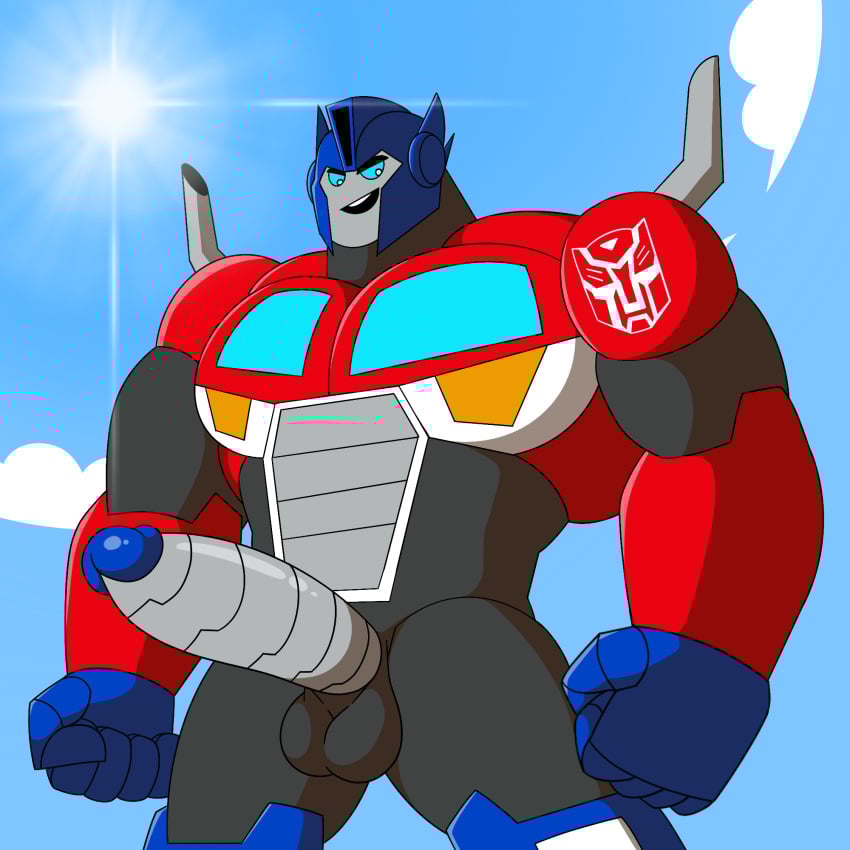 autobot big_penis gay large_penis leader muscular optimus_prime penis robot sharkpink transformers