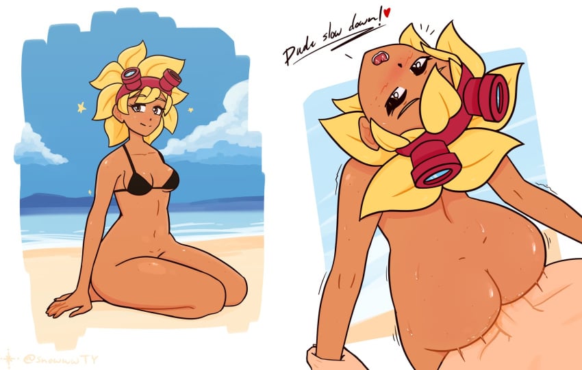 1girls anthro anthrofied ass beach breasts female flora_fauna plant plant_girl plant_humanoid plantie plants_vs._zombies plants_vs_zombies popcap_games pov pussy sex solar_flare_(peargor) solar_flare_(pvz) sunflower_(pvz) you