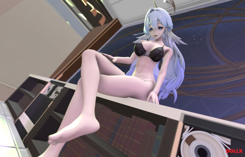 1girls 3d bikini breasts dollx dollxsfm honkai:_star_rail robin_(honkai:_star_rail) smile solo