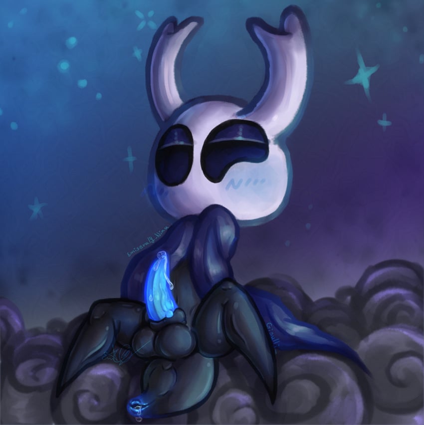 anthro anus balls biped black_body blue_anus blue_penis bodily_fluids brush bug bug_boy erection genital_fluids genitals hollow_knight insect_abdomen insect_abdomen_cloaca insect_boy insect_humanoid insects leaking leaking_anus leaking_precum looking_at_viewer male male_only non-human open_legs penis protagonist_(hollow_knight) sitting sitting_on_ground unusual_anatomy