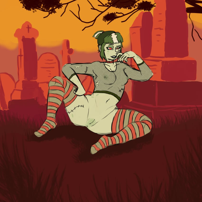 ablazemosquit0 cemetery cereal cereal_mascot green_skin monster_cereal monster_girl zombie_girl